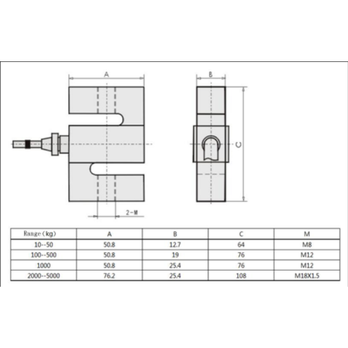 Load Cell for S-Shaped Pull Weighing